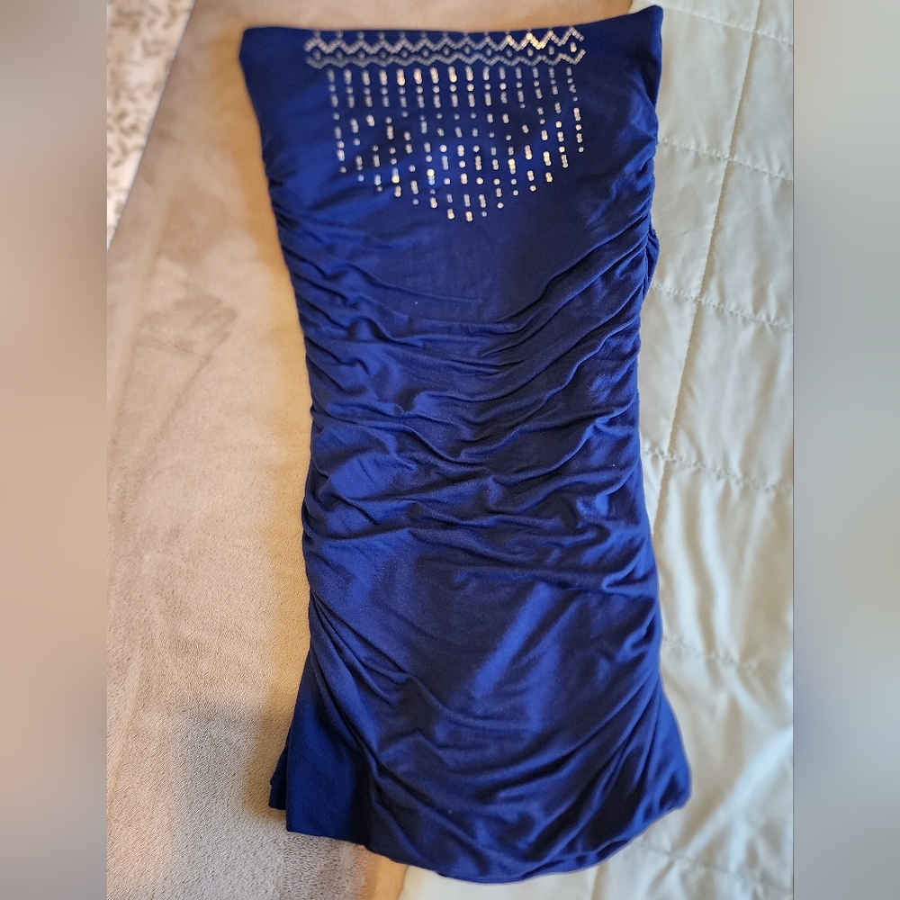Victoria's Secret Strapless ress Bra Top Tube Top Navy Blue Dress Size Large
